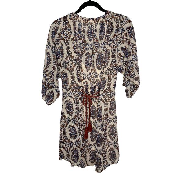 Floreat Anthropologie Dress Sheer Floral w/Gold Thread Long Sleeve Size Small - Picture 4 of 8